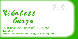 nikolett onozo business card