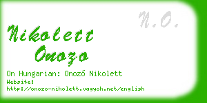 nikolett onozo business card